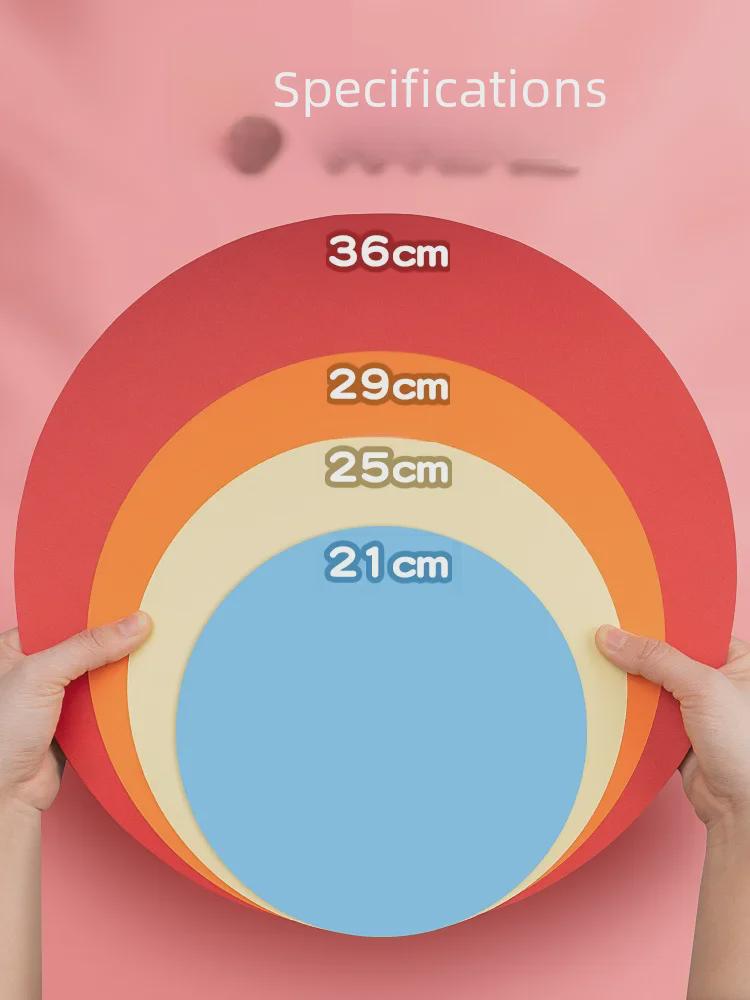 Двусторонний белый и черный картон Yuanhao: Круглая бумага для рисования и рукоделия размером 21/25/29/36 см.