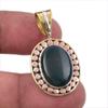 Natural Bloodstone 925 Solid Sterling Silver Jewelry TwoTone Pendant 1.50" N7H02
