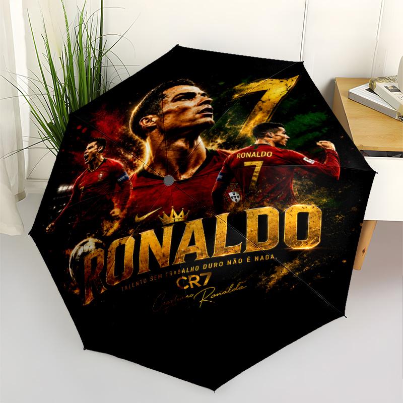 Cr7 Phenomenon Crown Outdoor Automatic Umbrella Compact 8-Rib Design Durable Plastic & Iron Travel Essential Elegant Women's Umbrella