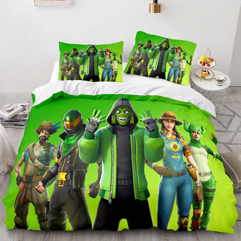 Fortnite Костюм Кровать Удобное Пододеяльник Игра Косплей Спальня Покрывало на Кровать Постельное белье Аниме Мультфильм Наволочка Декор Комнаты Рождественский Подарок