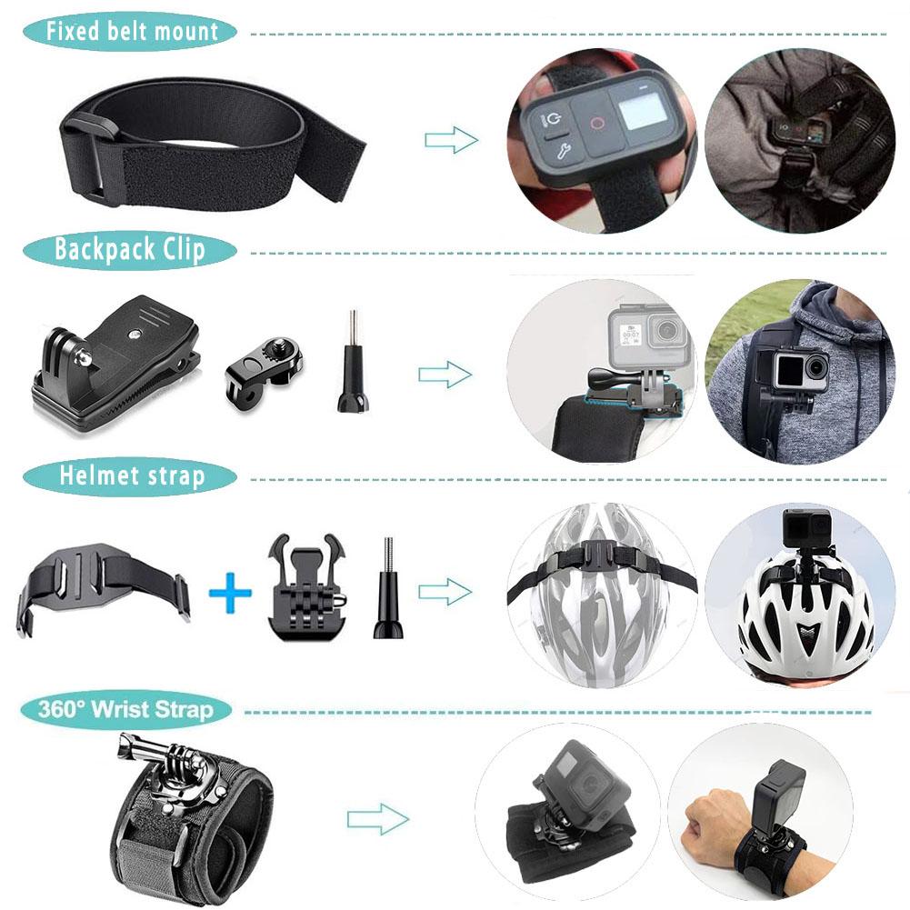 50 In 1 Action Camera Accessories Kit for DJI Osmo Action 5 Pro 4/3 GoPro Hero 13 12 11/10 Insta360 AKASO Yi Sjcam Action Camera