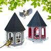 Castle Birds Feeder Weather-proof Multi-functional Outside Metal House Hummingbird Feeding Device Outdoor Garden Yard Decoration