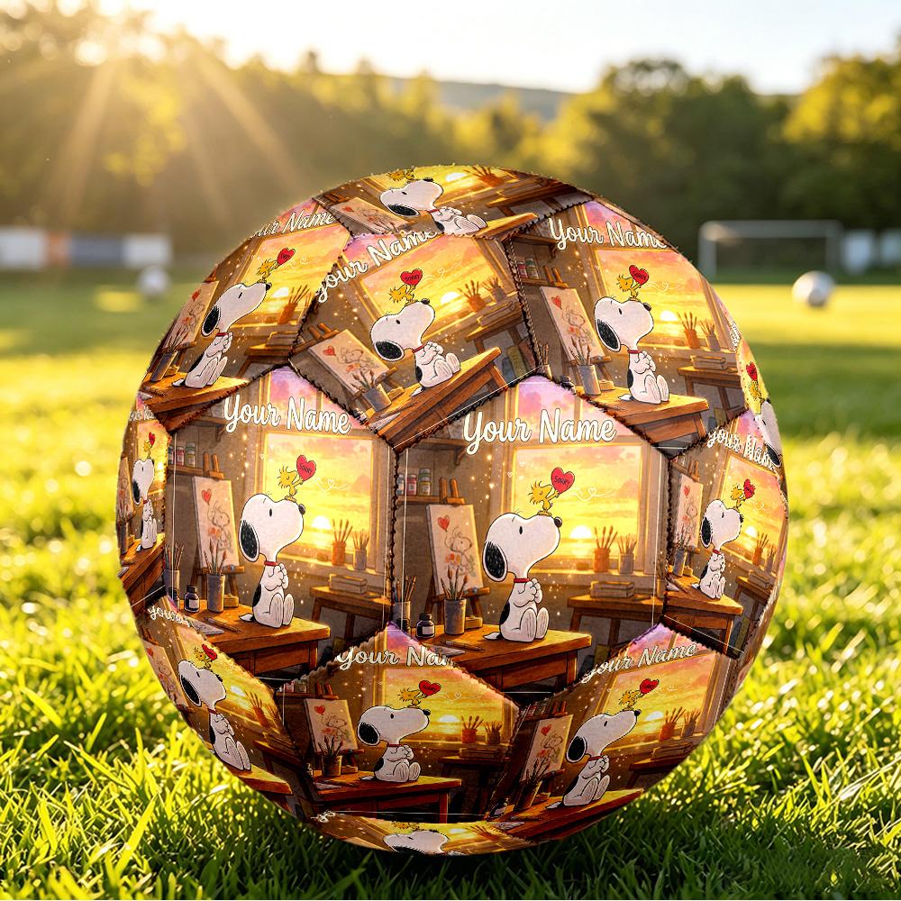 Size 5 FootballSnoopy Peanuts Durable PU Soccer Ball for Sports Training Outdoor Competition