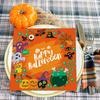 20 sheets Decorative Paper Napkins Halloween Multi-Purpose Ghost And Skull Napkins Eco-Friendly Bat Pumpkin For Cookies Cupcakes