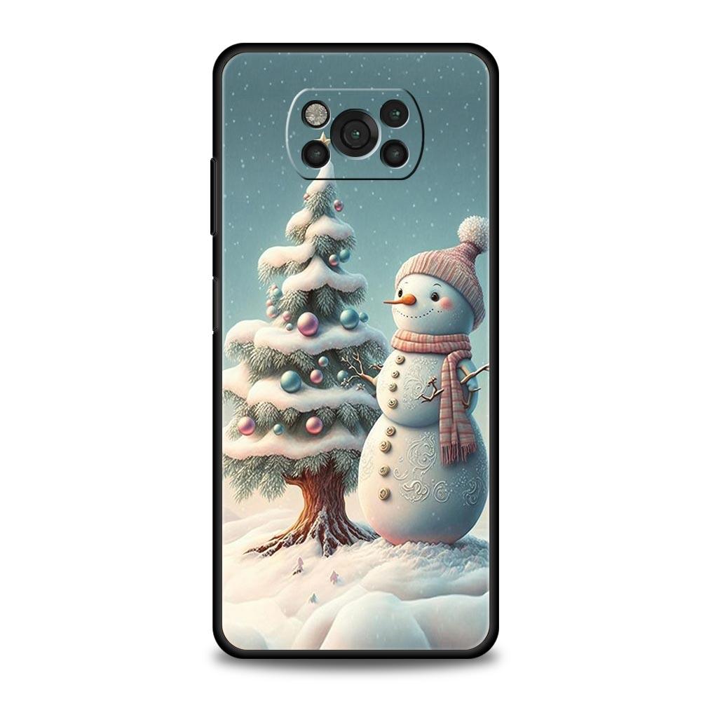 Phone Case For Xiaomi Poco X6 X5 X4 Pro 5G X3 NFC F5 F4 M5 M4 M3 F3 GT C51 C50 C55 Soft Black Cover Christmas Graphic Printed