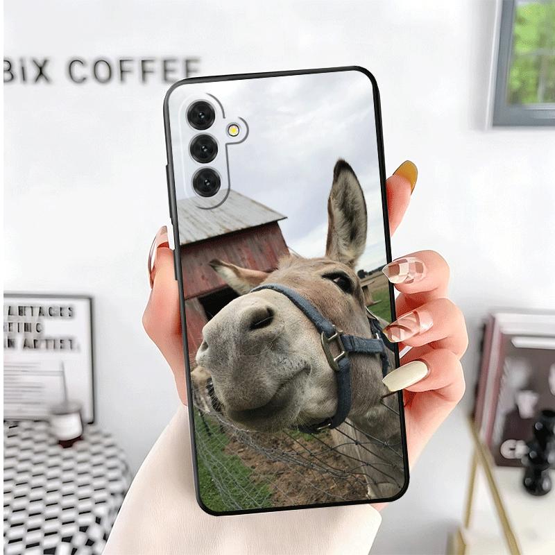Забавный Осел Животное Мягкий Чехол для Телефона для Samsung A17 A37 A57 A16 A26 A36 A56 A15 A25 A35 A55 A14 A24 A34 A54 A13 A23 A33 A53 A52