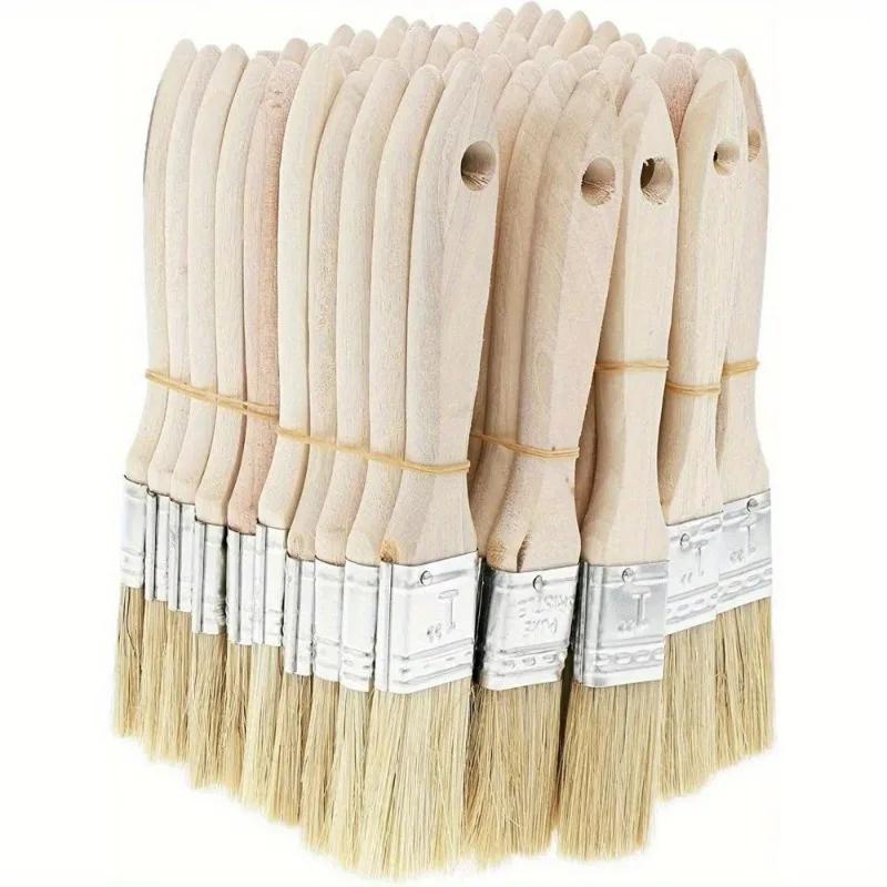 Small Paint Brush Suitable for Art Handwork Painting Dyeing Varnish Glue Application Wooden Handle Indoor/Outdoor Repair