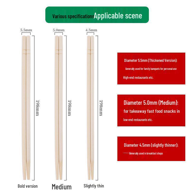 Disposable Chopsticks - 50 Pairs, Affordable for Restaurants & Homes