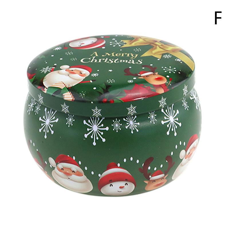 Мини Рождественская жестяная круглая банка для конфет, банка для конфет, для подарков, рождественские ароматизированные жестяные банки, круглый контейнер для свечей