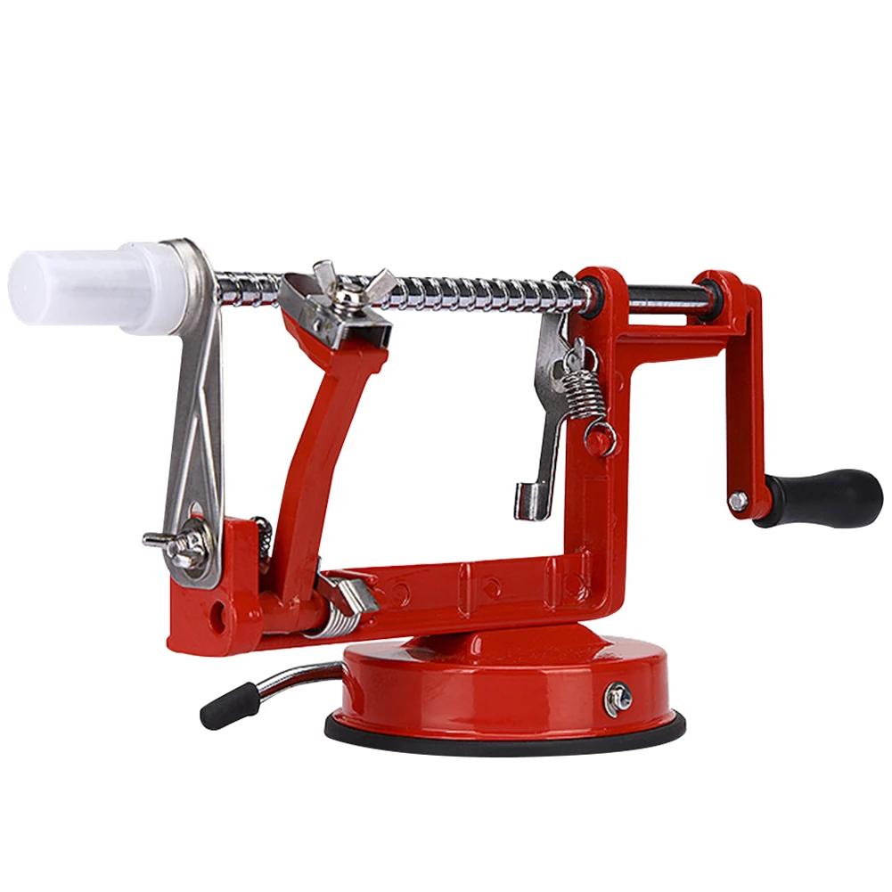 3 In 1 Hand-cranked Apple Peeler Multi-functional Fruit Apple Peeling Machine Stainless Steel Apples Slicer with Suction Base