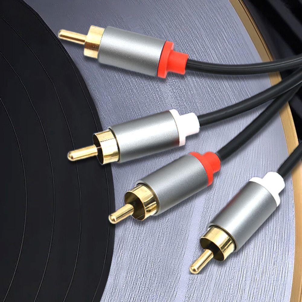 Shielded Double Lotus Head Audio Aux Cable Audio Video Cable HIFI 2RCA To 2RCA Amplifier Cable 1m/1.5m/2m/3m/5m Gold-platingGood product