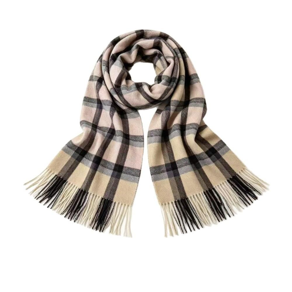 Windproof Plaid Scarf Thickened Neck Warmer Fashion Shawl Wrap Winter