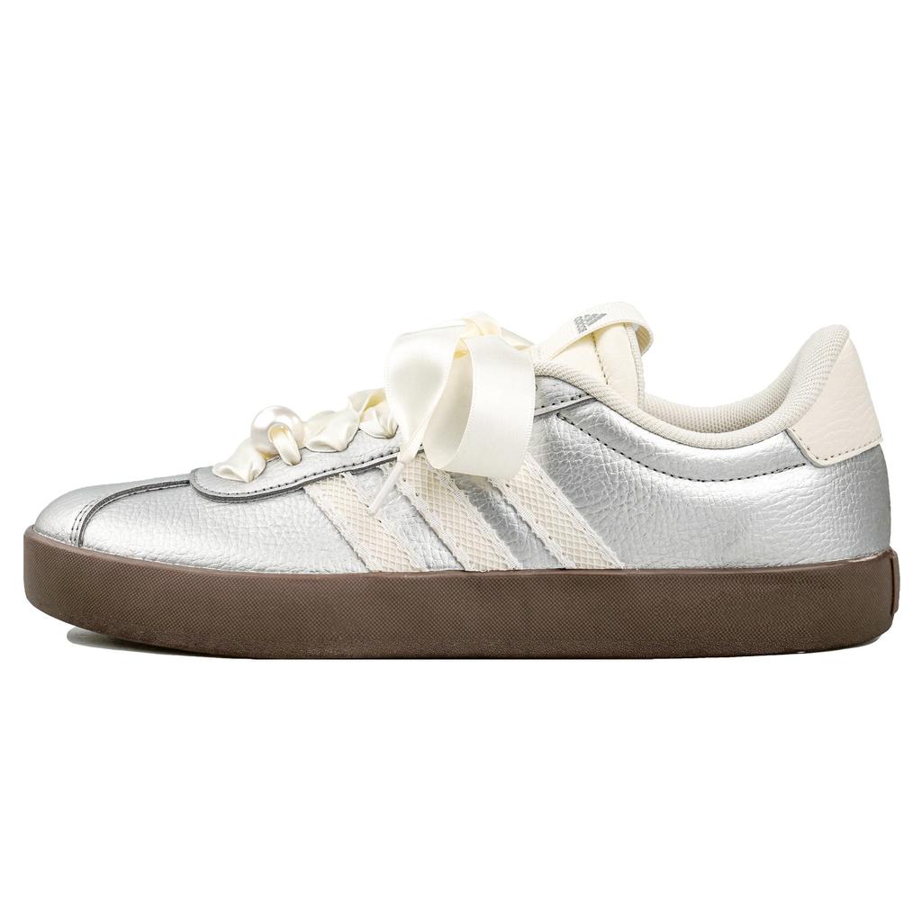adidas VL COURT 3.0 RISK Серебристый Морозный Жемчуг Скользкие Устойчивые к истиранию Низкие Кеды для Скейтборда Серебристые JQ7315(Команда27-)