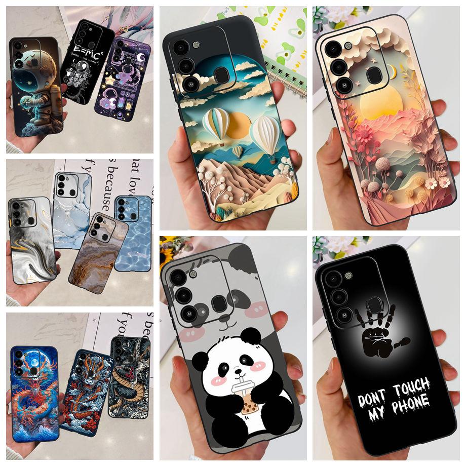 For Tecno Spark 8c spark8 Phone Case Spark GO 2022 Back Cover Matte Soft TPU Silicone Bumper Child Fashion Cartoon Pattern Funda