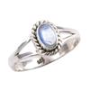Natural Rainbow Moonstone Gemstone Handmade 925 Sterling Silver Ring Size 6 l8E07