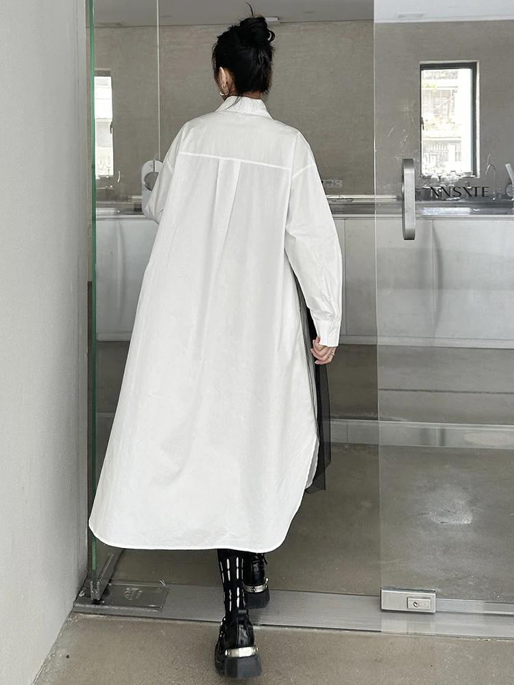 Xitao Однобортное платье с сетчатым узором и цветочной складкой GMM1160