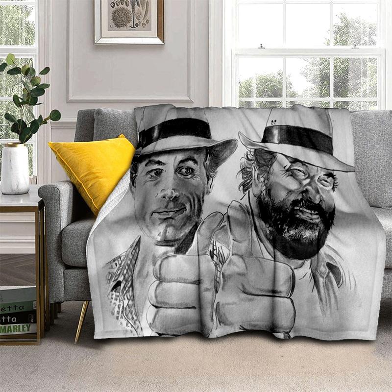 Bud Spencer Terence Hill Throws Throws Blanket for Kid Sofa Travel Hiking Picnic Beding Super Soft Flannel Blanket birthday gift