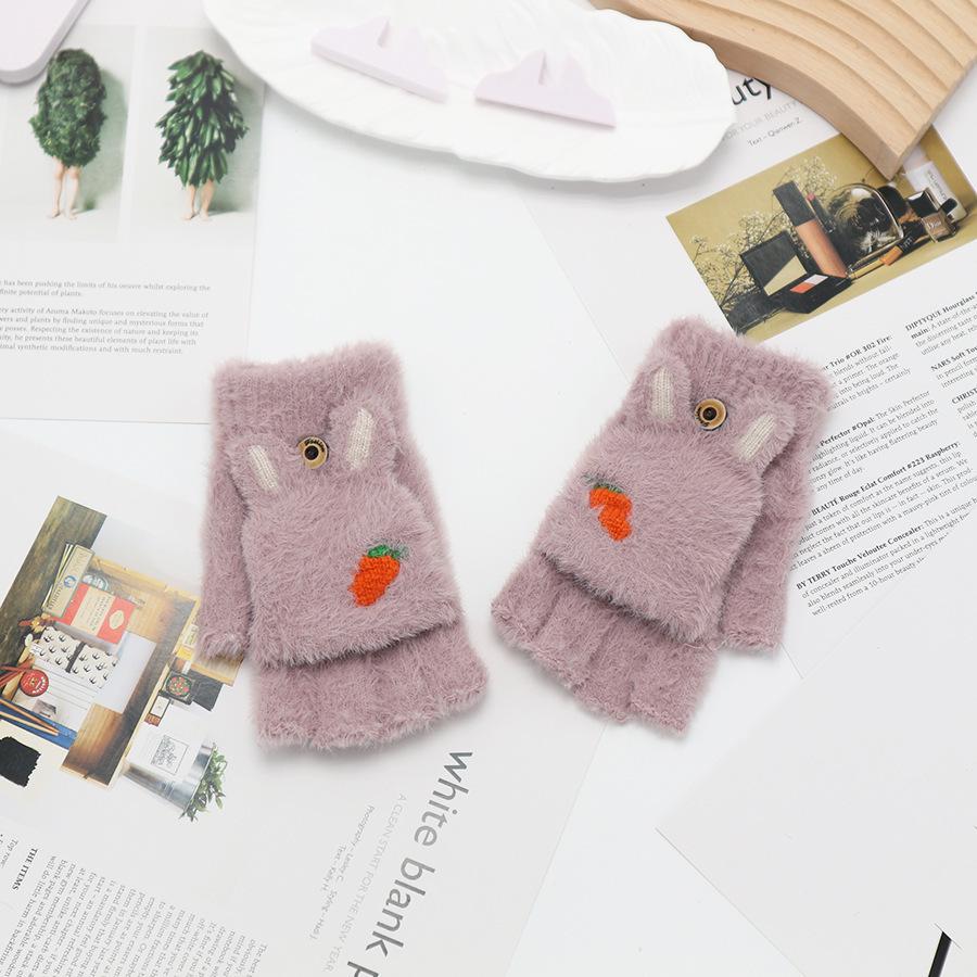 Kids' Winter Fingerless Flip-Top Writing Gloves – Warm Half-Finger Gloves for Boys & Girls