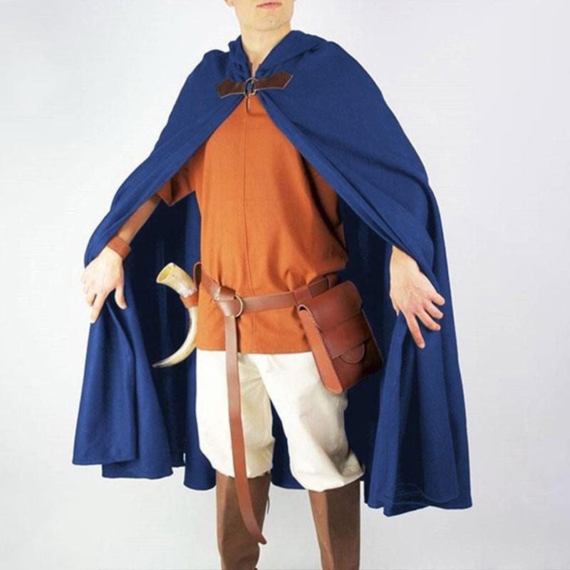 Halloween Hooded Cloak Medieval Cloak Pirate Robe Ranger Costume
