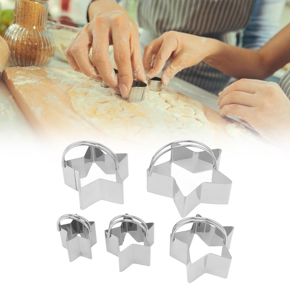 5pcs Stainless Steel Biscuit Cutter Molds Food-Grade Stainless Steel Cookie Cutters Cooking Class