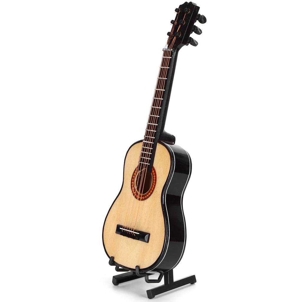 Miniature Wooden Classical Guitar Model with Stand Musical Instrument Ornaments Gifts