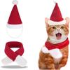 2Pcs/Set Red Christmas Hat Dog Santa Hat with Scarf Christmas Decoration Small Pet