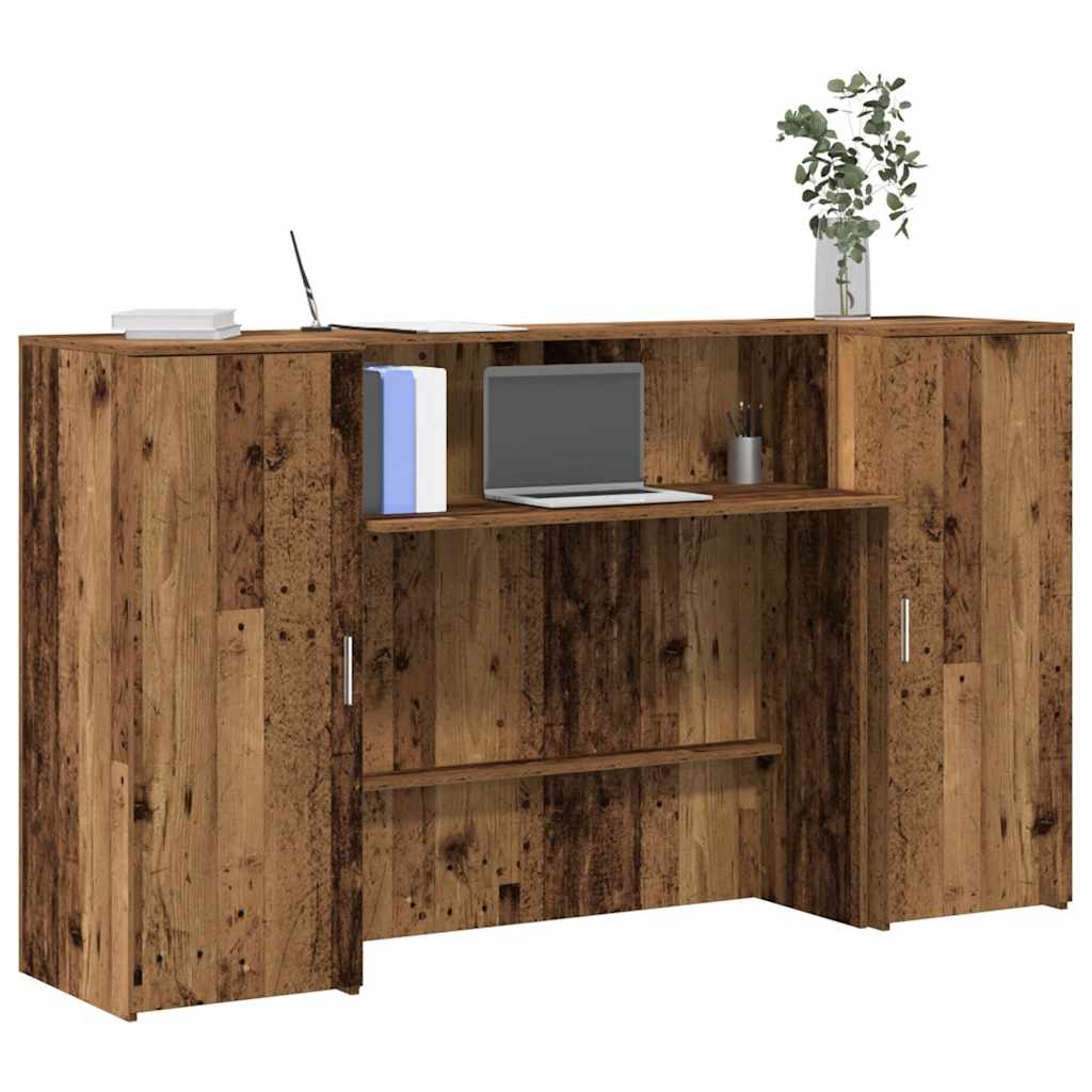 Reception Desk with Rustic Wood Look 180 x 50 x 103.5 cm Engineered Wood