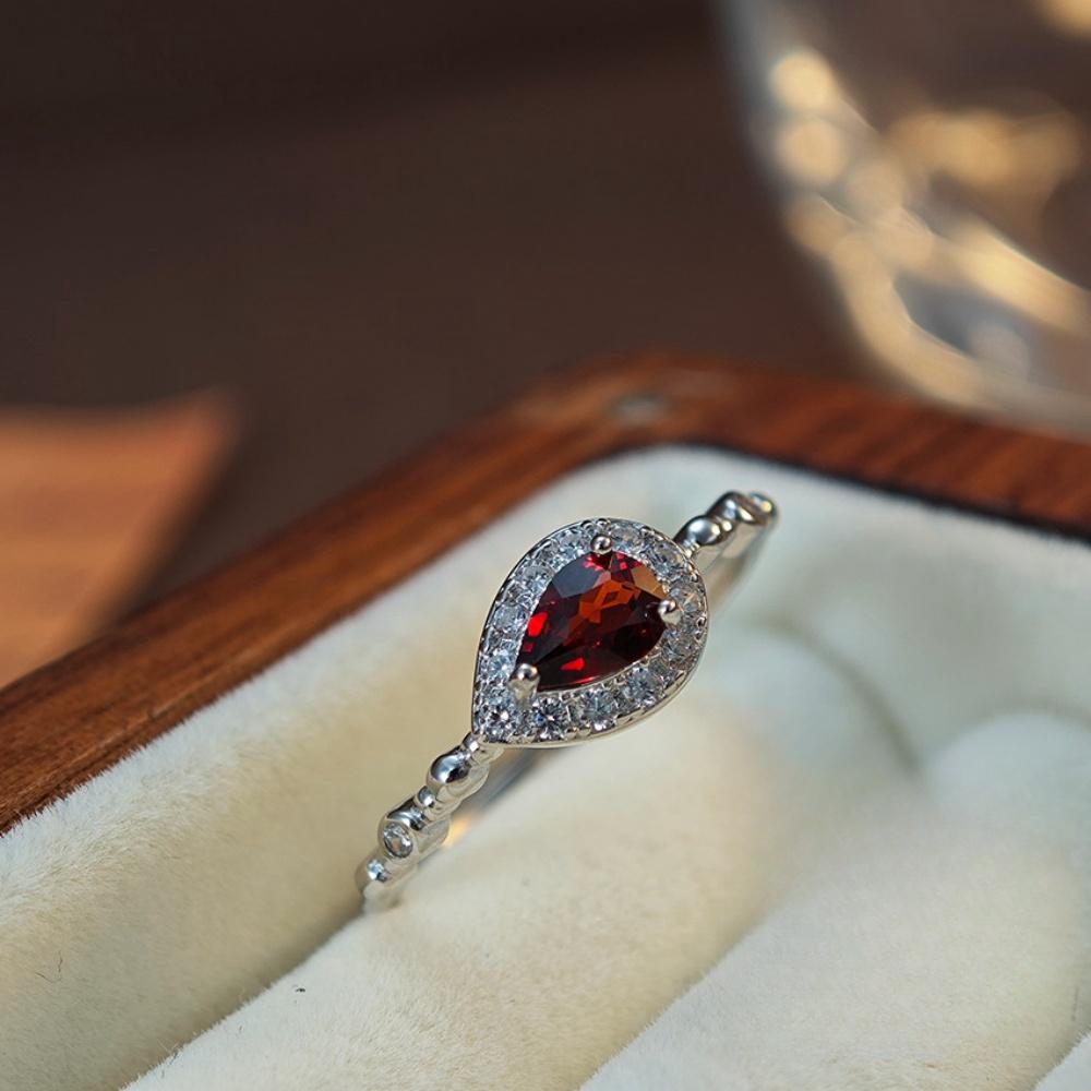 Кольцо с цитрином в форме груши из серебра 925 пробы в стиле «дворец», уникальные кольца для девушек из стерлингового серебра 925 пробы с цирконием в форме капли воды