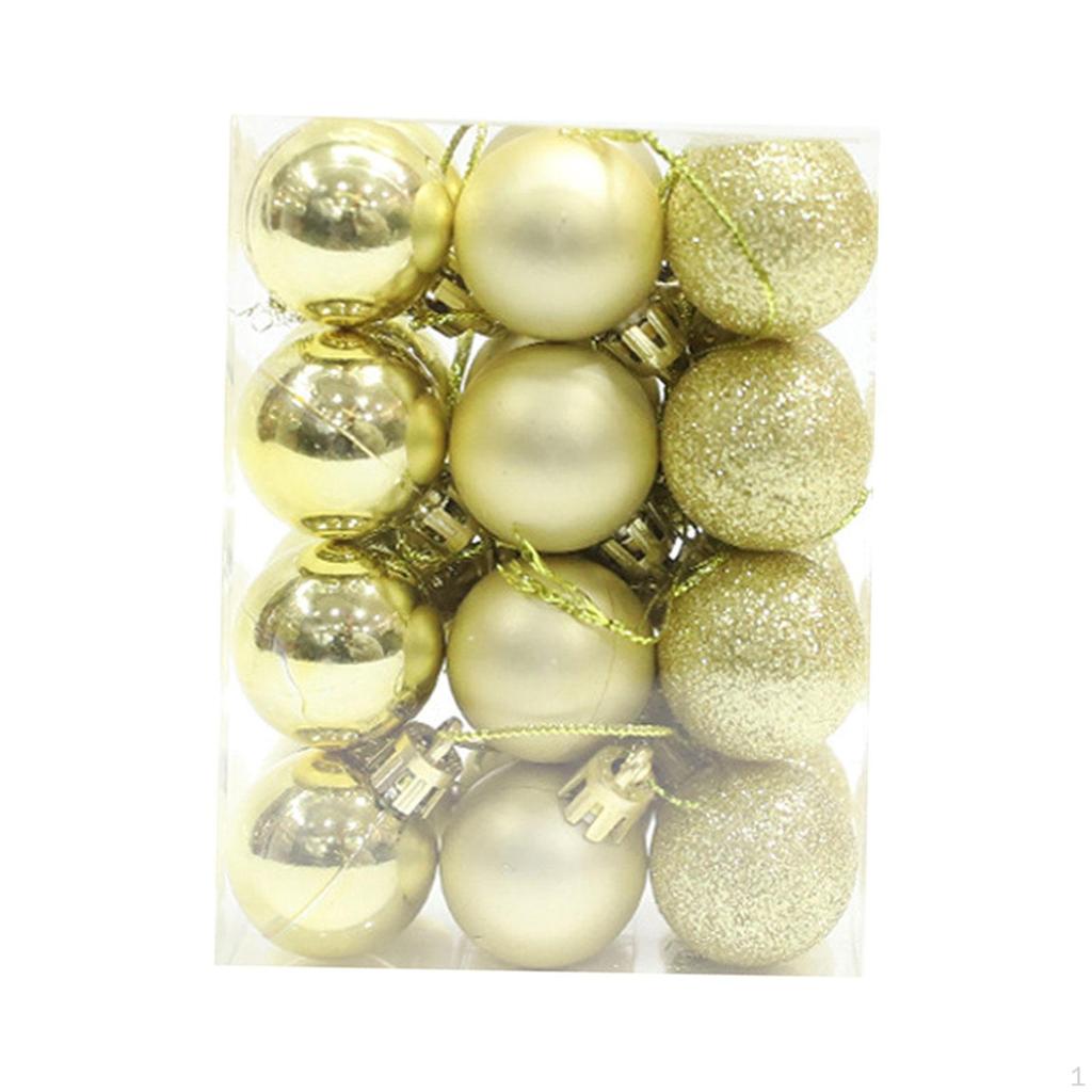 24 шт., рождественские шары, украшения, елочные подвесные украшения, набор рождественских украшений для