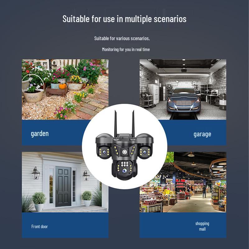 4G Беспроводная уличная камера с ночным видением и трехэкранным дисплеем для домашнего использования
