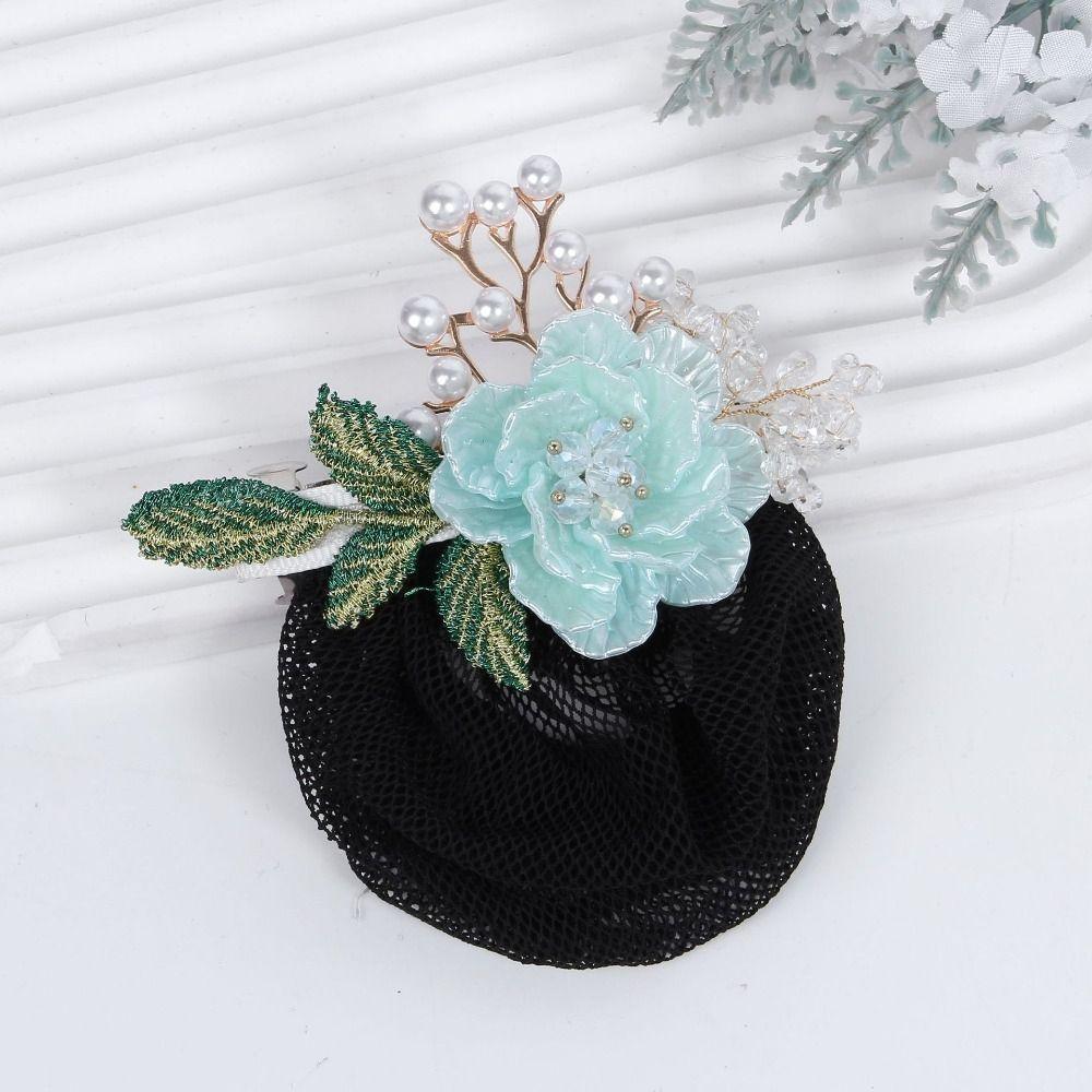 Сетка-чехол для шпилек, Снуд с цветком, Зажим-пружина, Корейский стиль, Кружевная сетка для волос, Подарок на День матери