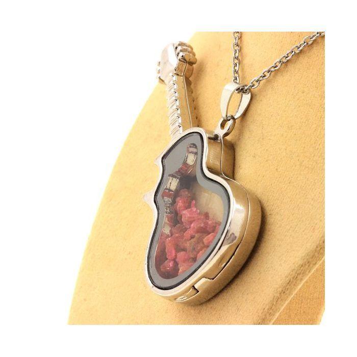 Pierres et Minéraux. Collier Spinelle brut. Modèle guitare.