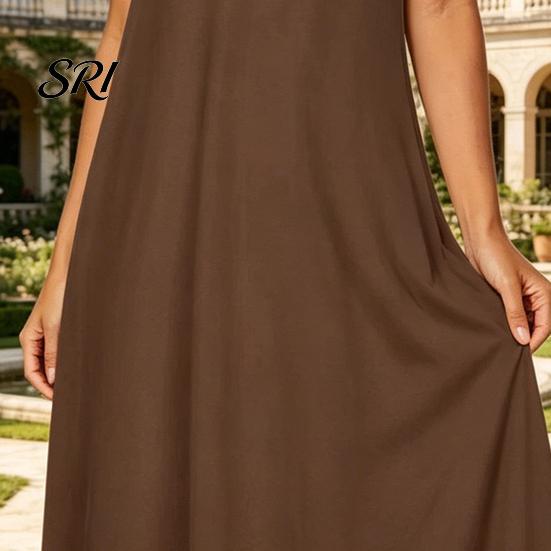 Breathable Summer Dress Long Nightgown for Women Short Sleeve Crew Neck Lounge Relaxed Fit Night Casual A-Line T Shirt Comfortable
