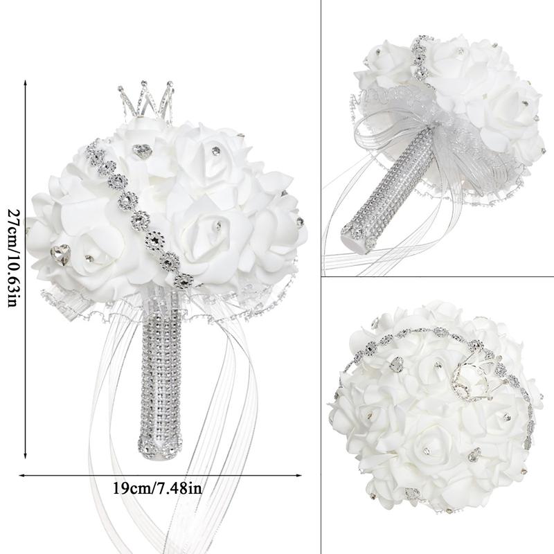 Crown Diamond Bridal Bouquet Wedding Simulation Bouquet Home Party Decoration