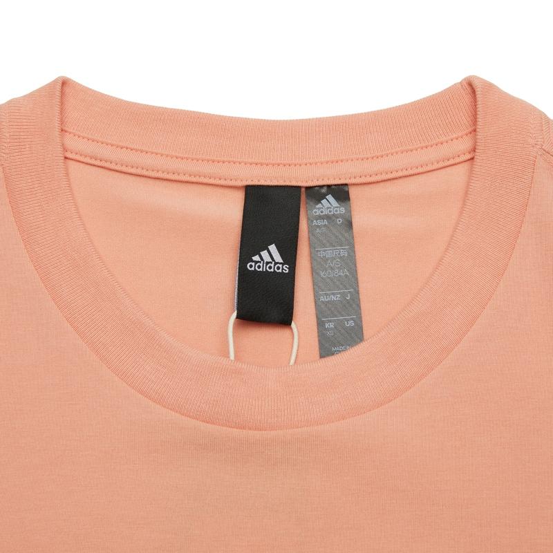 adidas Футболка Shiny Bos Gradient Logo Print Sport с круглым вырезом и коротким рукавом, женские топы, абрикосовый цвет H09749