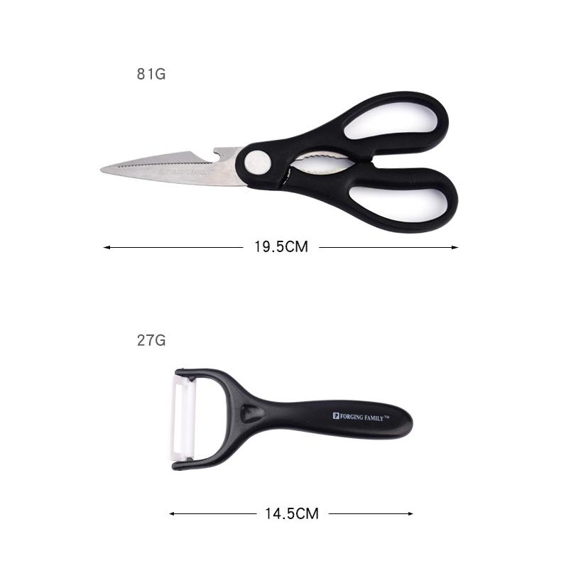 Knife Set Black Knife Six-piece Set Tie Pattern Non-stick Knife Stainless Steel Wave Pattern Knife
