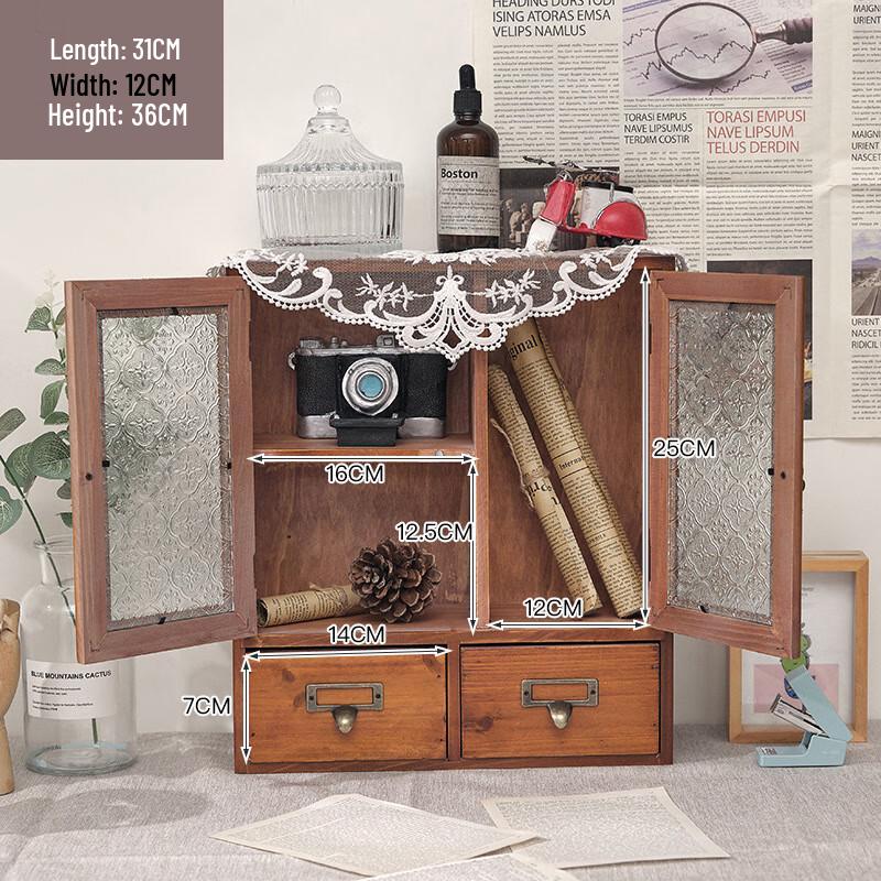 Винтажный деревянный офисный шкаф для хранения