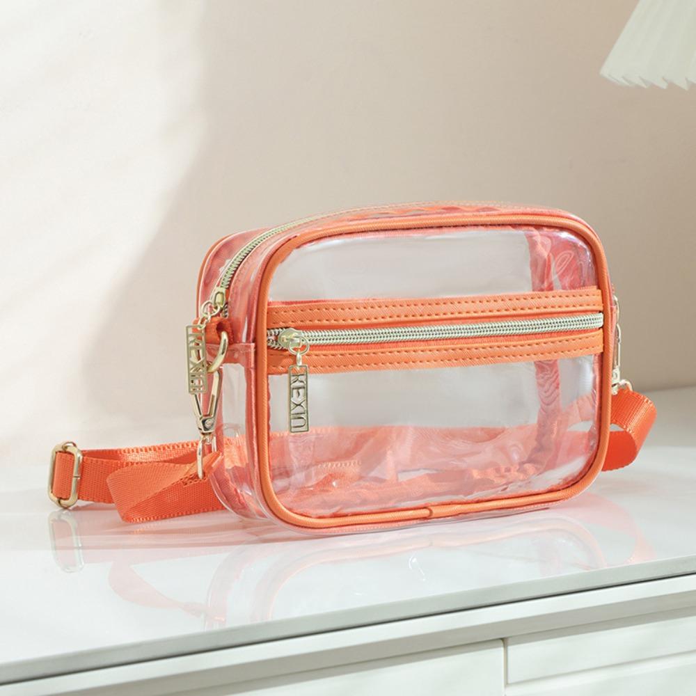 Waterproof PVC Crossbody Bag Adjustable Shoulder Strap Clear Messenger Bag  Unisex