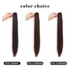 Long Straight Claw Clip Ponytail Brown Black Mixed Pink Synthetic Ponytail Ponytail Wig for Women