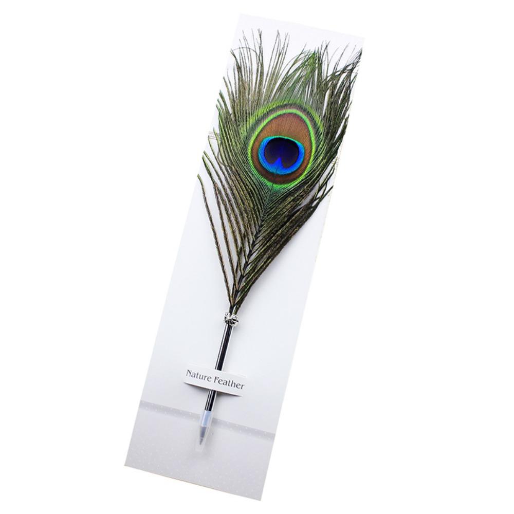 Metal Writing Tools Creative Stationery Peacock Feather Ballpoint Pen Fountain Pen Feather Pen Signature