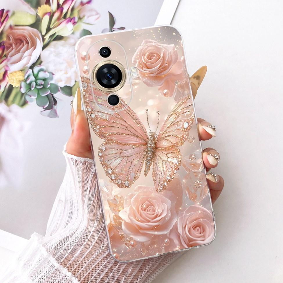 Прозрачный чехол для Huawei Nova 11 Pro Чехол Эстетичный Роскошный Милый Модный Цветы Смешной Расписной Корпус для Huawei GOA-AL80 GOA-LX9
