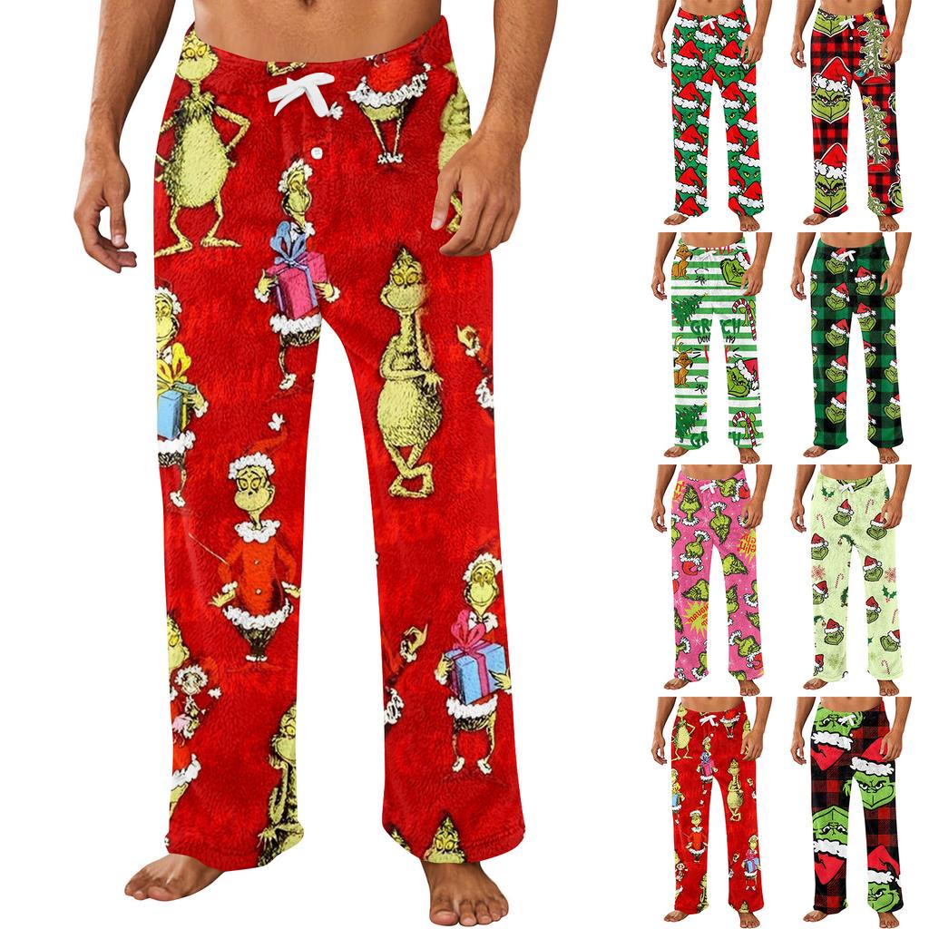 Men's Allover Printed Home Pants Sleeping Pajama Pants Long Pants Pajama Pants