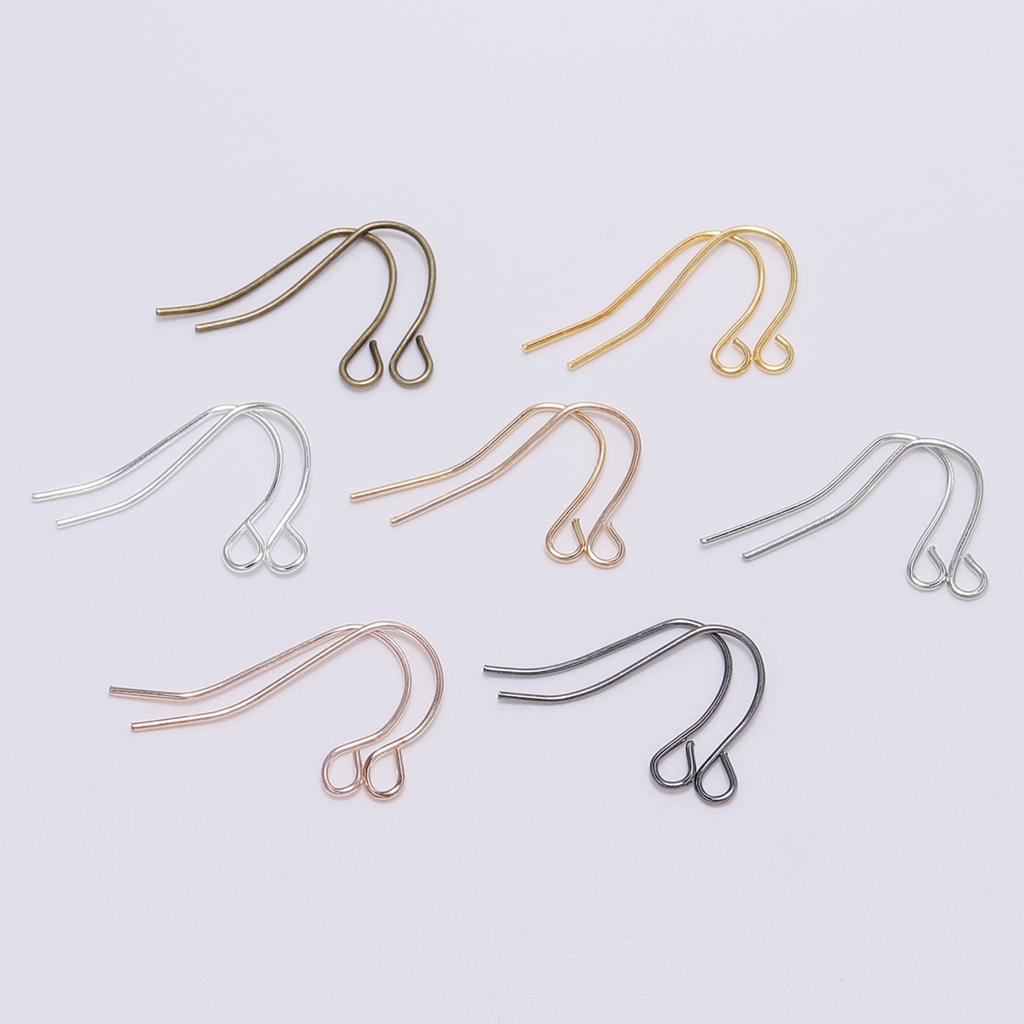 100pcs/lot 21*12mm Gold Bronze Fashion Iron Earrings Wires Hooks Ear Pin Hook For DIY Jewelry Making Accessories Supplies