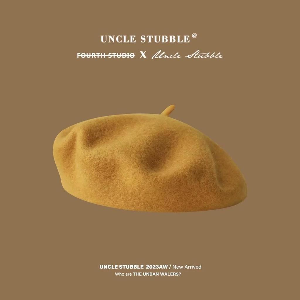 Женский ретро шерстяной берет: Универсальная фетровая шляпа на осень и зиму однотонной расцветки, в корейском стиле художника.