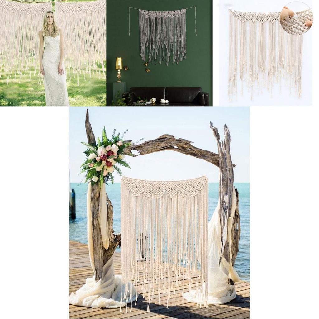 Потрясающий макраме фон занавес подвесной бохо свадебный подвес для элегантного домашнего декора