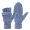 Gloves for Women In Winter Warm Gloves Knitted with Velvet Half Finger Flip Gloves Student Riding Bike Writing Finger Exposed Gloves Men