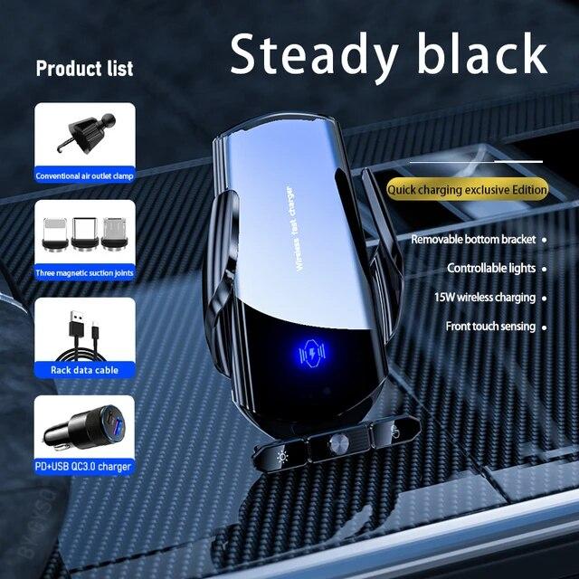 Беспроводное автомобильное зарядное устройство с магнитной головкой, быстрая зарядка, вентиляционное отверстие, присоска, держатель для телефона на присоске для iPhone, Xiaomi, Samsung S20+