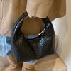 High End Woven Bag Autumn and Winter New Retro Armpit Bag Women Ins Niche Texture One Shoulder Handbag