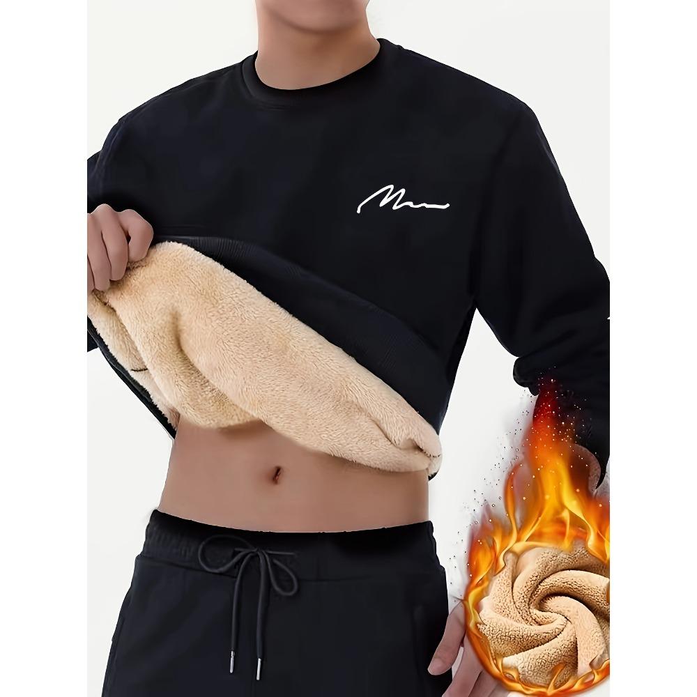 Printed Mens Plush Ladies Monogram Sweatshirt Warm And Thick Round Neck Long Sleeve Top For Winter And Autumn