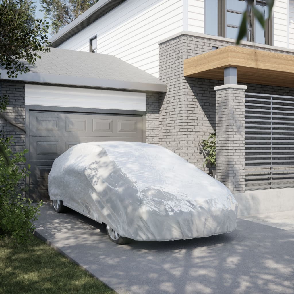 Full Silver Car Cover for Sedan with Buckle Straps Size M